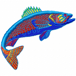 Fishes Embroidery Design 3 Fishes Embroidery Design 3